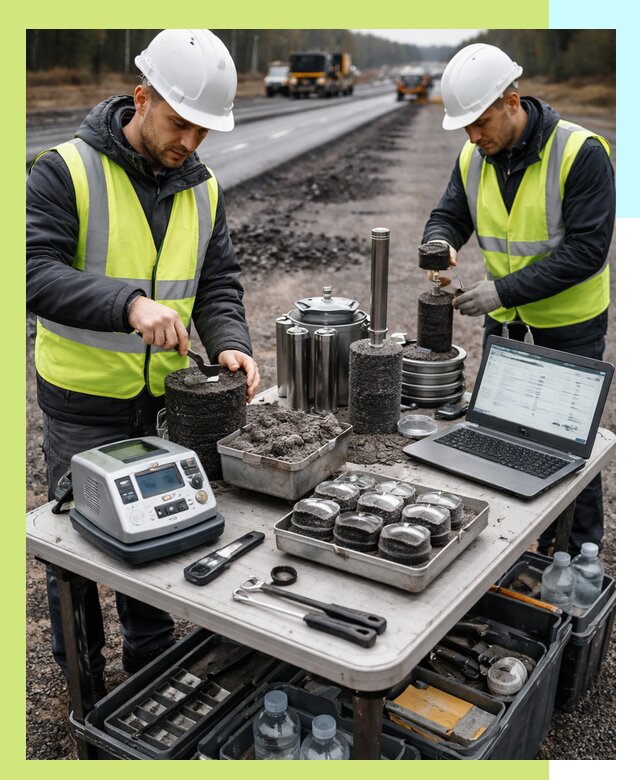 Сертификация асфальта: испытания и подтверждение в Сатке